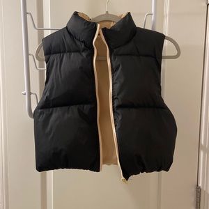 SHEIN cropped puffer vest Black NWOT